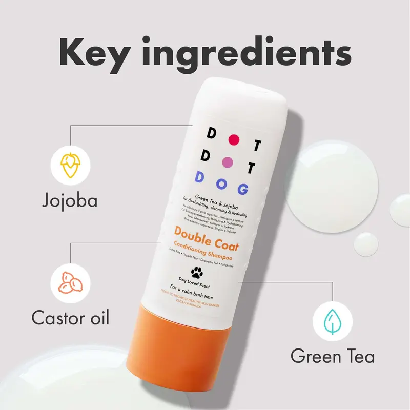 DotDotPet Deshedding Shampoo for Double Coat Dogs | Vegan, Oatmeal & Prebiotic | Sensitive Skin & Calming Scent | 280ml 2