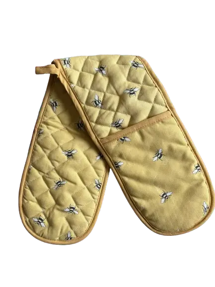 Double Oven Glove Cotton Insulated Kitchen Mitts Heat Resistant Pot Holder Stylish Quilted Design Bakeware 8