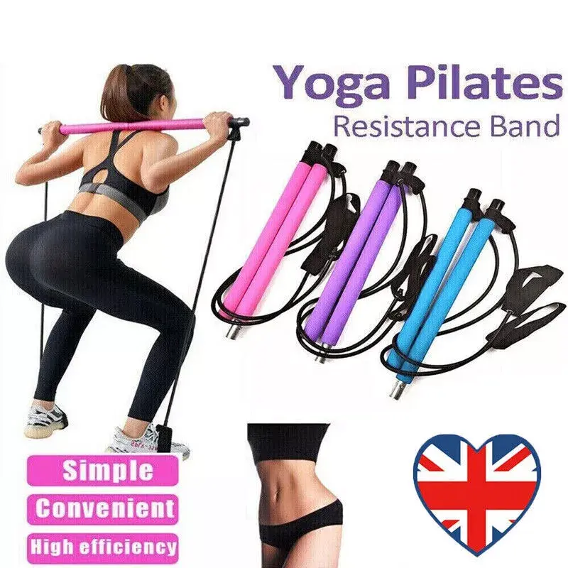 Adjustable Pilates Bar with Resistance Band for Slimming and Shaping - Home Gym Pilates Resistance Band