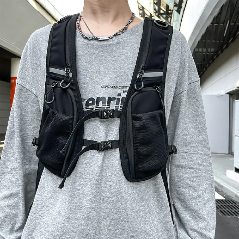 Cycling Running Vest Bag Reflective Hydration Vest Storage Bag Lightweight Backpack - Black 1