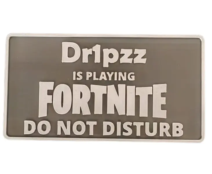 CUSTOMISED FORTNITE GAMING DOOR PLAQUE - 150MM X 80MM DO NOT DISTURB - MESSAGE ME OR LEAVE A *CUSTOMER MESSAGE* WITH NAME REQUIRED Decor Plastic