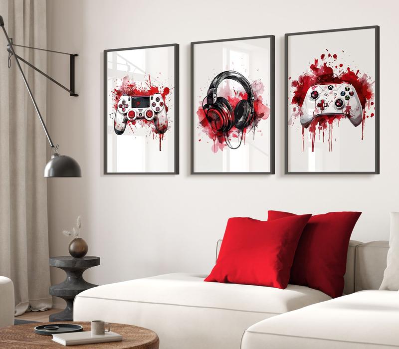 Graffiti Gaming Art Set - Urban Gaming Vibes - Set of 3 Gaming Wall Art - A4 and A3 Size Prints - Perfect Gift for Gamers - Colour Burst Gaming Prints - Gaming Ornaments - Cool Gaming Posters - Christmas Gifts - Birthday Gifts - Gamer Gifts - Gift For Son 7