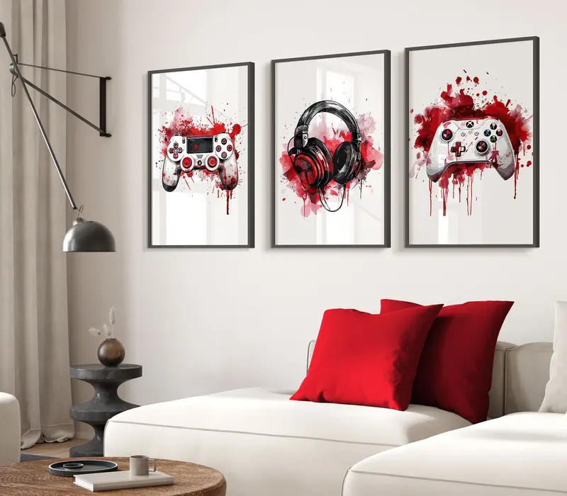 Graffiti Gaming Art Set - Urban Gaming Vibes - Set of 3 Gaming Wall Art - A4 and A3 Size Prints - Perfect Gift for Gamers - Colour Burst Gaming Prints - Gaming Ornaments - Cool Gaming Posters - Christmas Gifts - Birthday Gifts - Gamer Gifts - Gift For Son 6