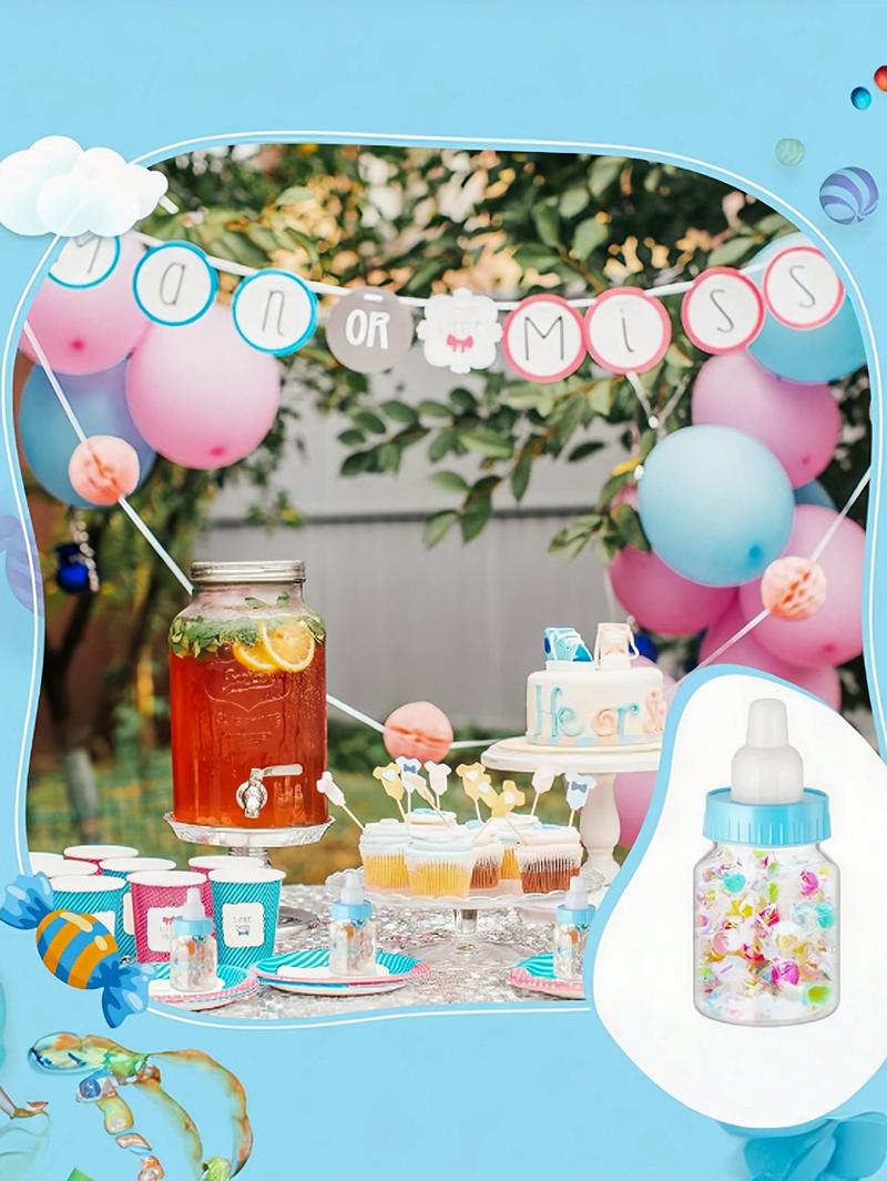 Product Introduction of (12pcs/6pcs) Novelty Candy Bottle Box, Plastic Candy Box Bottle, Milk Bottle Style Candy Gift Box, Party Decorations Baby Shower Family Decorations Gifts Wedding Multicolor 6