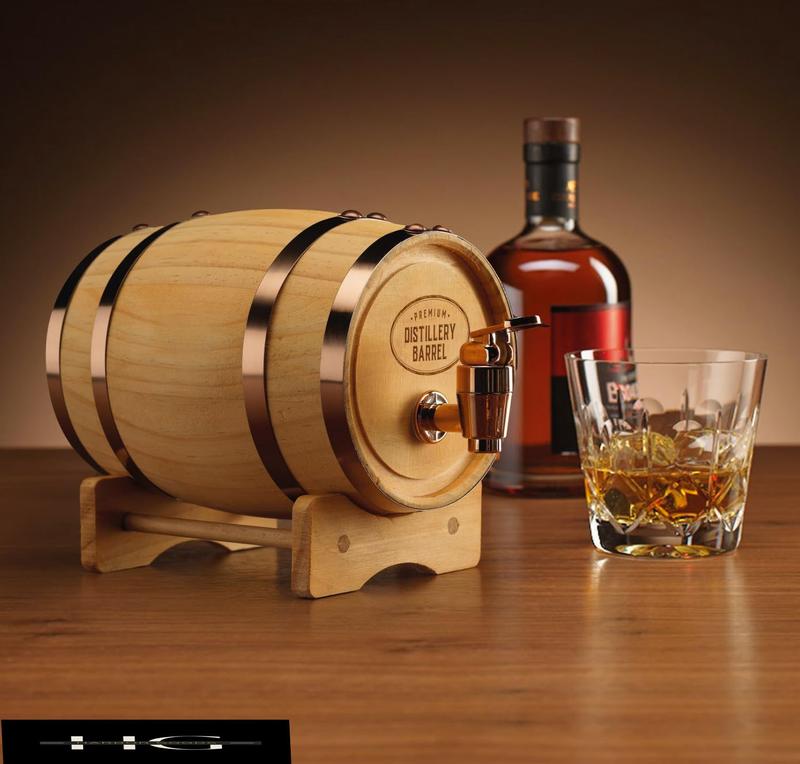 Mini Wooden Whiskey Barrel Decanter | Miniature Spirit Keg with Stand 4