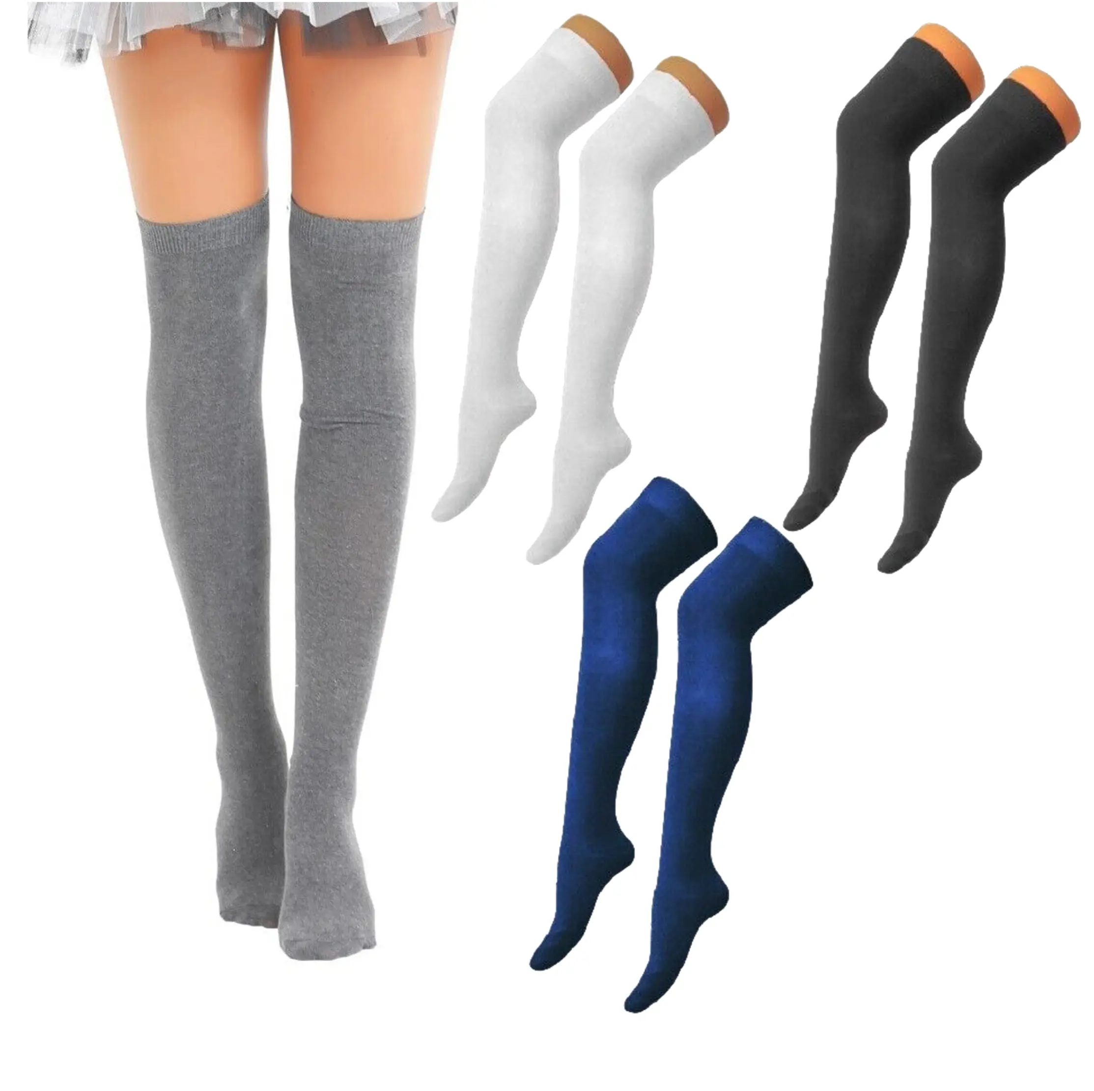 Kids Girls Children Over The Knee Thigh High School Socks