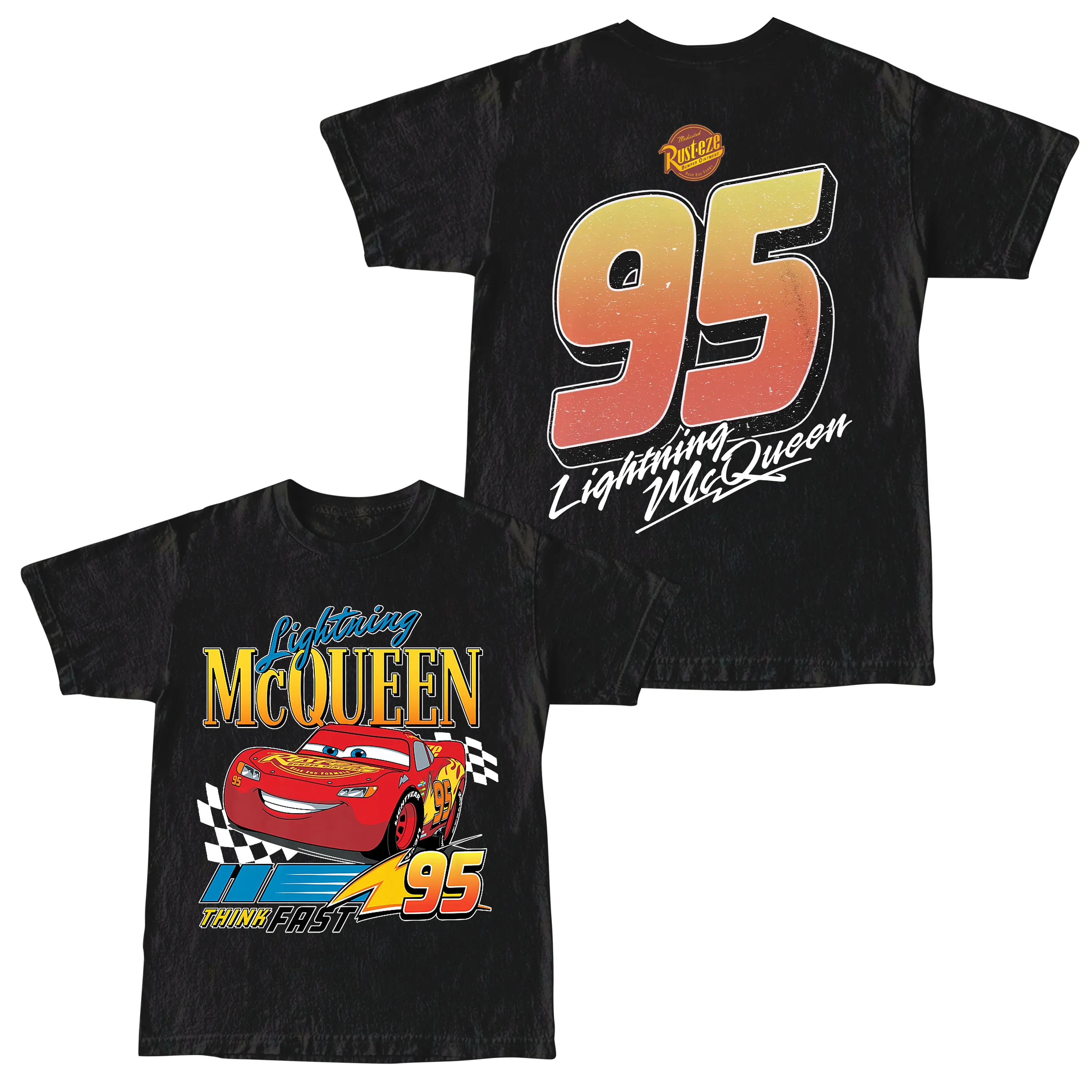 2-sided Vintage Lightning Mcqueen Shirt, Radiator Springs Tee, Rusteze cars Shirt, Cars Characters Tee, WDW Family Vacation Shirts