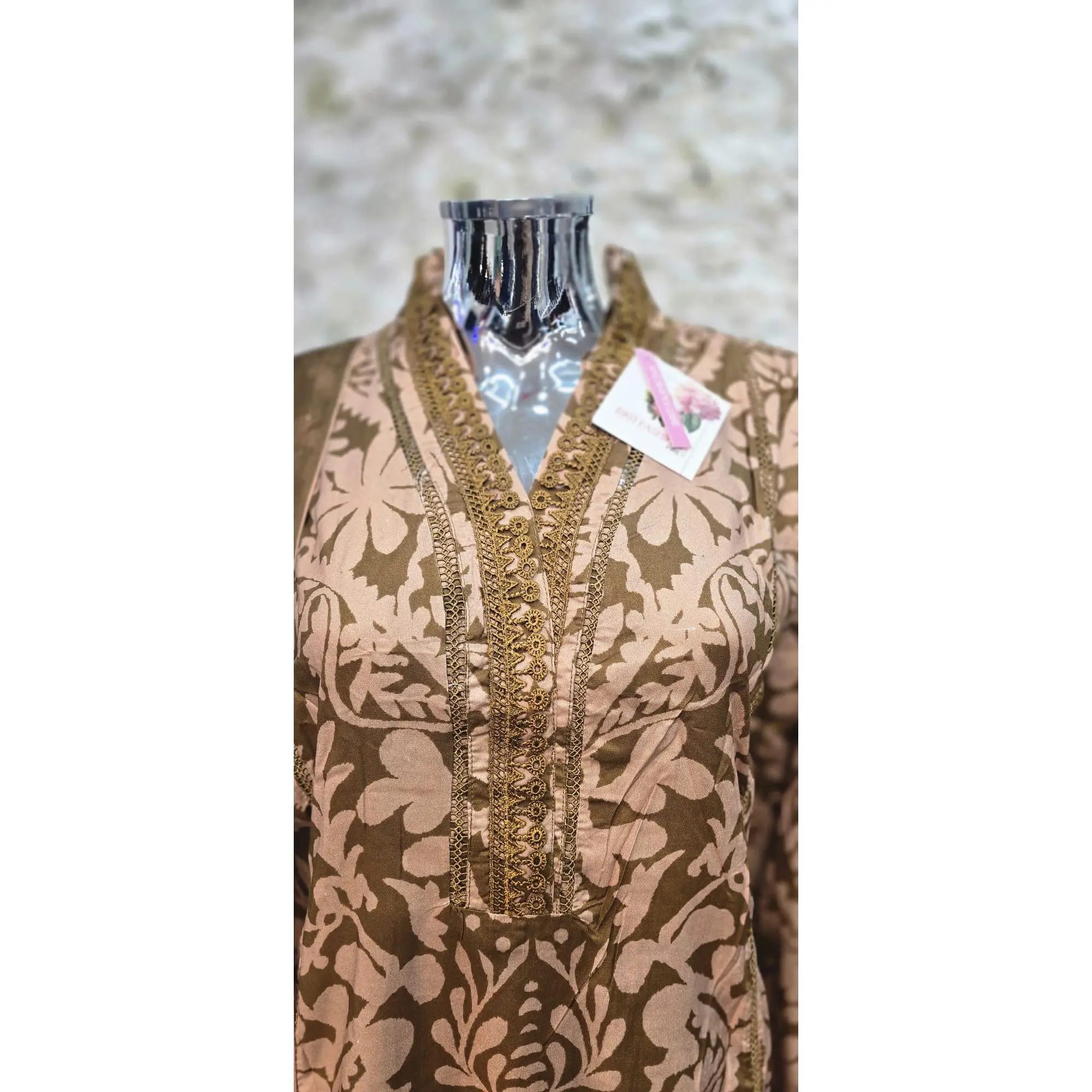 M B print 3 piece linen _7021 ladies suit  BN1