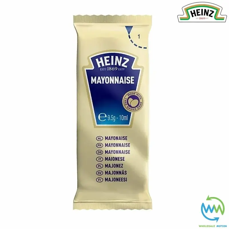 HEINZ MAYONNAISE Sachets 9.5g 10ml SAUCE Individual Single Portion SACHET Mayo 4