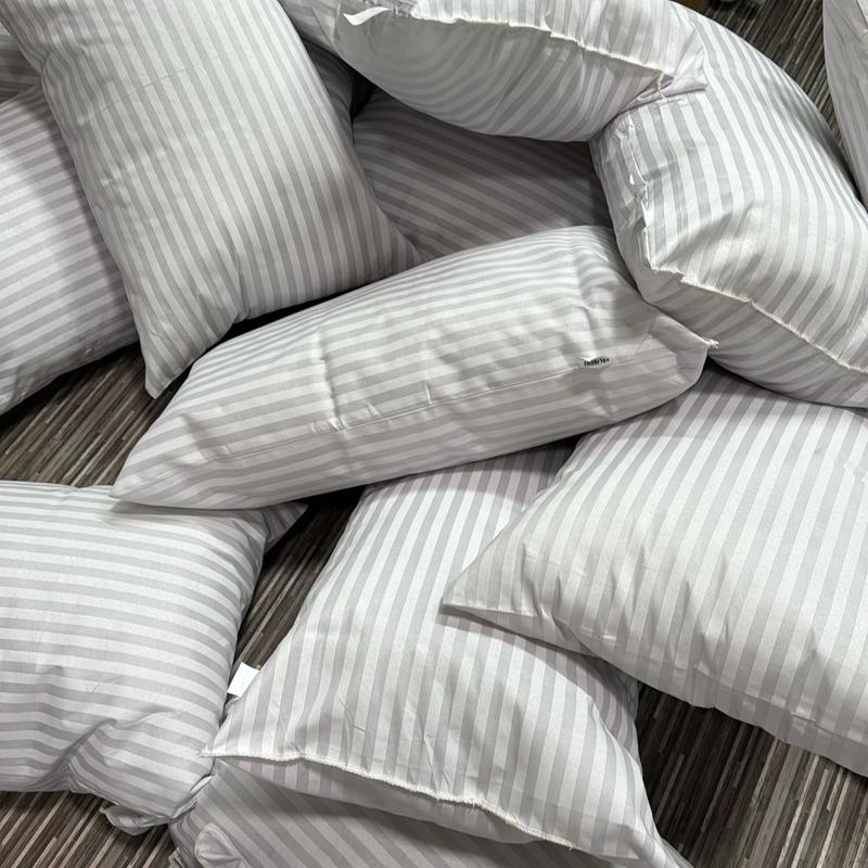 BHS Stripe Bounce Back Pillows: Pack of 4 Hotel-Quality Blended Cotton, Perfect for a Restful Sleep and Enhanced Bedroom Elegance, Comfortable bed pillow hollow fibre comfy pillows bedding 1