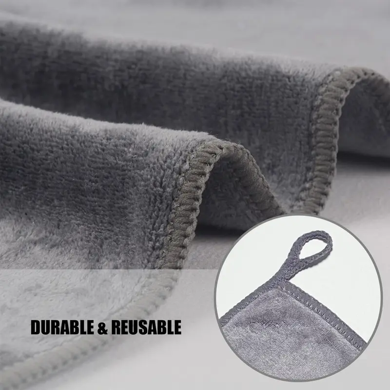 Microfibre Face Cloth Makeup Remover Cloth Facial Washcloths Face Cleaning Towels For Eye Face Exfoliating Bath 30CM X 30CM 6 PACK Grey 2