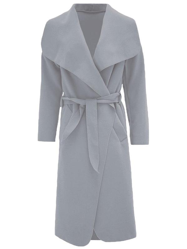 Womens Long Waterfall Italian Duster Coat  Belted Trench Jacket Winter Cardigan Size 8-22. Fit Womenswear Black Comfy Lightweight Long Sleeves Party Tops celebrity style winter Ladies Underwear Lady Outerwear Comfort Longsleeves Minimalist 7