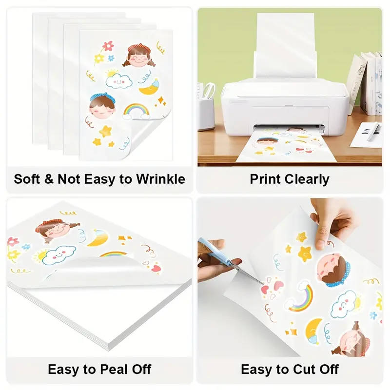 10pcs A4 Sticker Printer Paper Inkjet Printer Label Sheet Water Resistant No Smudge 4