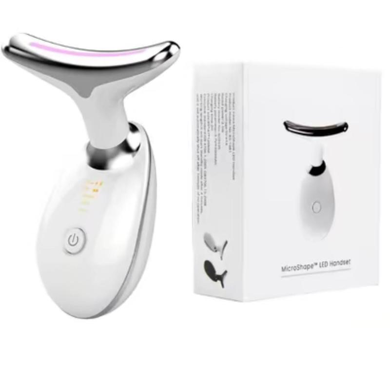 [UK Stock] Facial and Neck Comfort Massage Tool, 7 LED Lights & 3 Massage Modes, Suitable for Facial, Neck, and Leg Massage for Women and Men Luxury Daily Massager Therapy 1