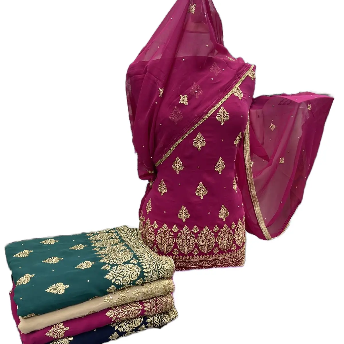 4 piece shifon Suits