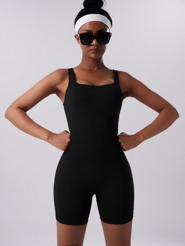 【GetMod】Seamless 2025 High elasticity Backless  Ribbed Jumpsuit , Women’s gym clothes ,Tracksuit for women Leisure Yoga Workout sports Bra,  bodysuit Short sleeves Body Jumpsuit, Womenswear Sportswear Clothing for Summer#YZ900-2 1