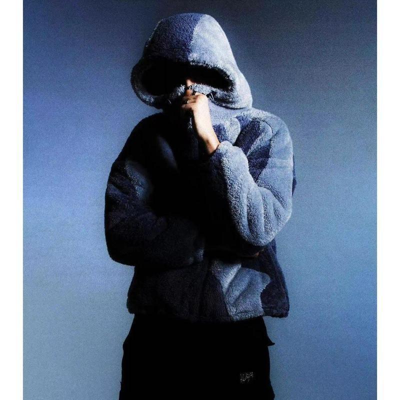 American fashion cute style color oversized jacket women's fashion loose Harajuku long sleeved warm zipper cardigan clothes men 3