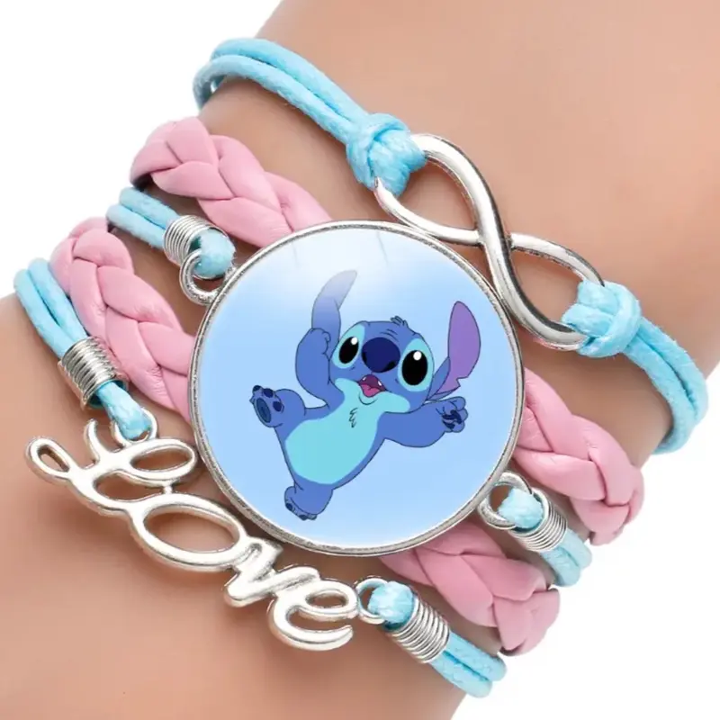 Stitch - Handmade Pendant Double Rope Bracelet - Girl Cartoon Telescopic Bracelet - Perfect Kids Birthday / Christmas Gift - Many Different Designs 6