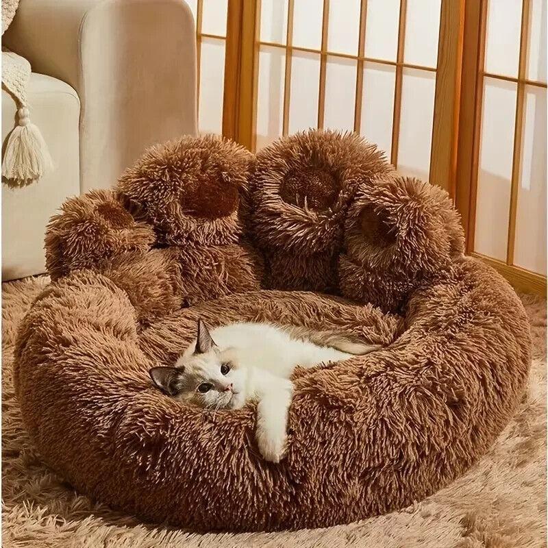JupiterJX Plush Pet Cat Dog Beds Calming Non Slip Bear Paw Sleeping Cushion For Large Dogs 3