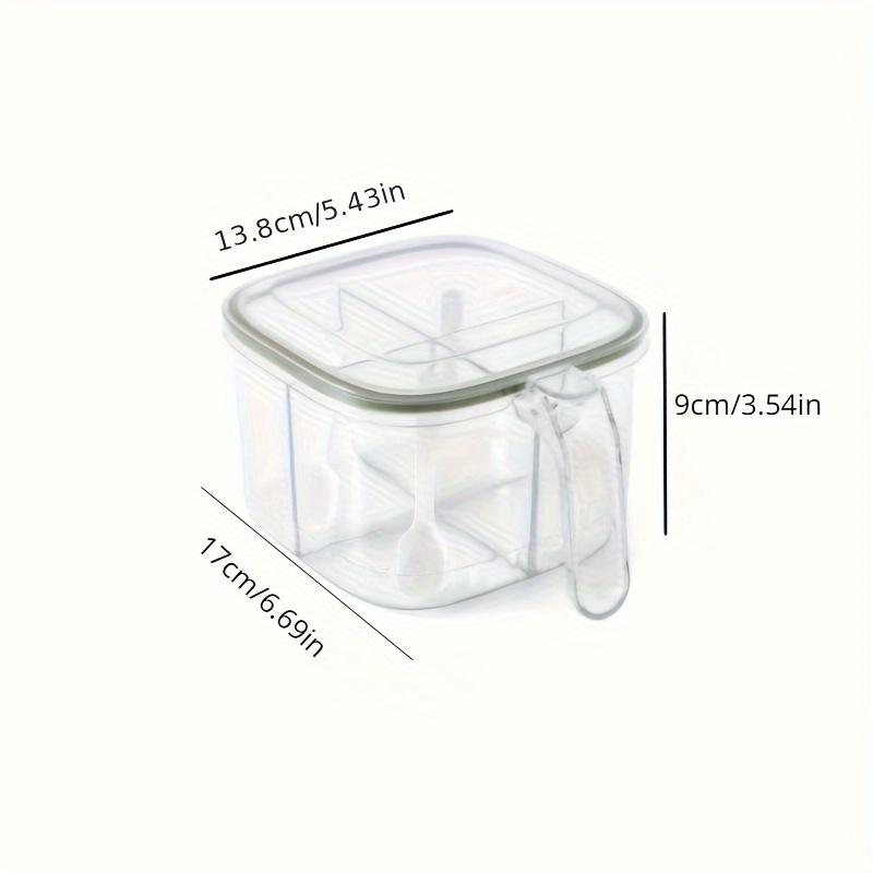 Silicone & PET Kitchen Seasoning Box, 4-Compartment Integrated Salt Flavor Spice Storage Container, Food Contact Safe, Household Organizer 2