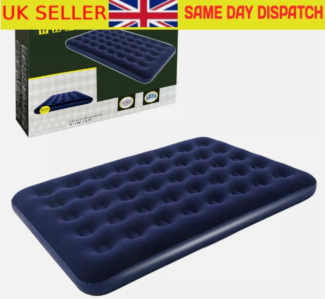 Double Flocked Camping Airbed Inflatable Mattress Blow Up Air Bed 0