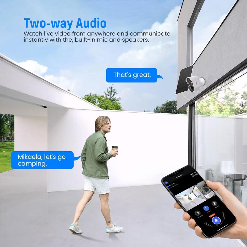 Uk Stock 1080p Wireless Solar Security Camera with 4 Spotlights for Indoor Outdoor Use, AI Human Detection, Live View, 2-Way Talk, Night Vision, 2.4G WiFi Only, Cloud Storage 5