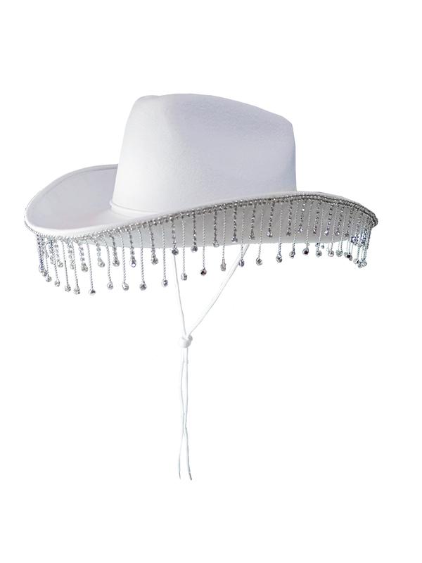 Alandra Luxury Cowboy Hat With Diamante Droplets - Stetson Shape - Black, Pink, White - Perfect for Hen Parties and Music Festivals 3