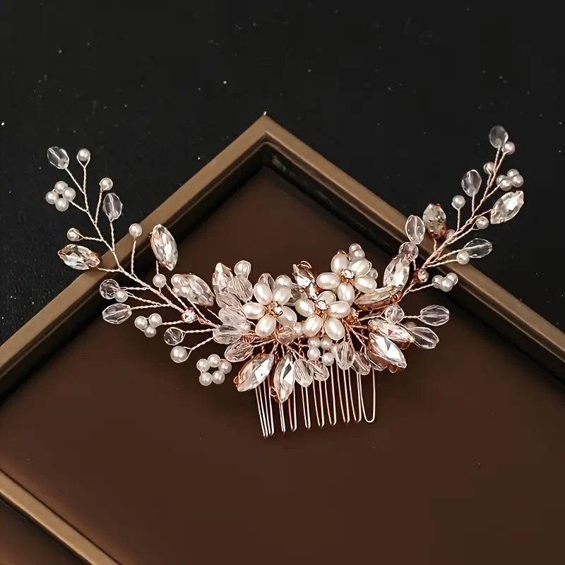 Beautiful White Pearl 1Pc Wedding Comb - Bridal Headdress, Hair Comb For Bridal 2