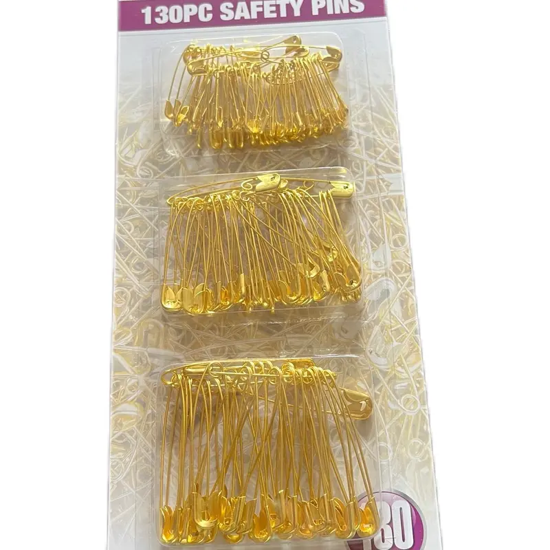 130pcs Gold Safety Pins, 3 Different Sizes, Durable 2