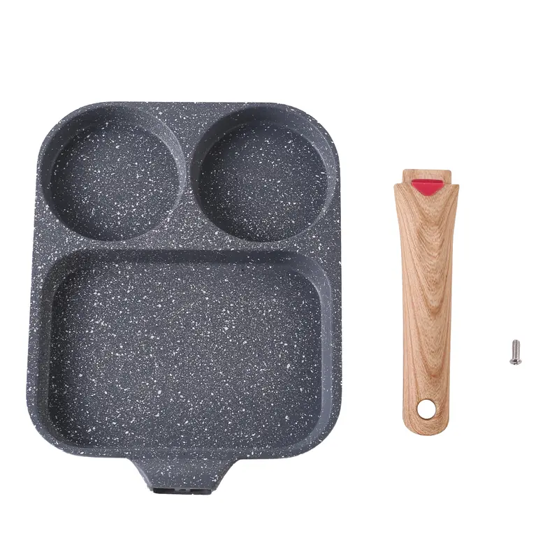 UK 3 in 1 Egg Frying Pan Nonstick Household Steak Frying Pan, Multifunctional Breakfast Pan Burger Pan, Non-stick Multi-purpose Omelette pan, Fried Egg Pan, Pancake Pan for Induction Cooker, Gas Stove, Electric Ceramic Stove 1