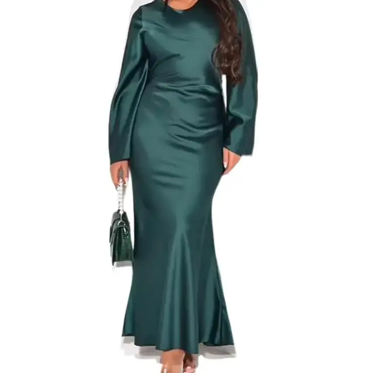 SATIN FLARED MAXI DRESS 3