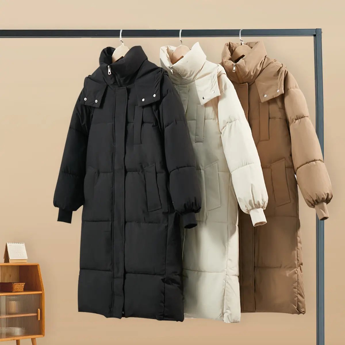 [UK SELLER] 2025 New Winter Long  Coats Classic Hooded For Women and Girls ，Casual And Comfortable, Advanced Korean Version Stand-up Collar Down Jacket