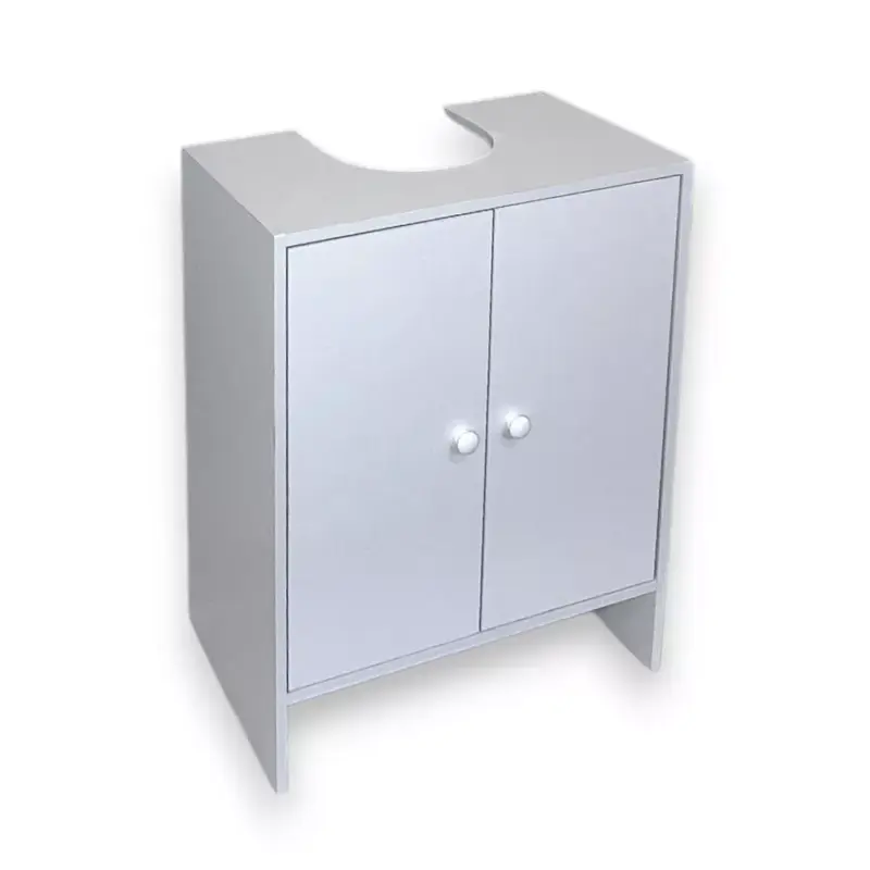 White Bathroom Sink Cabinet Under Basin Unit Cupboard with 2 Door Storage 0