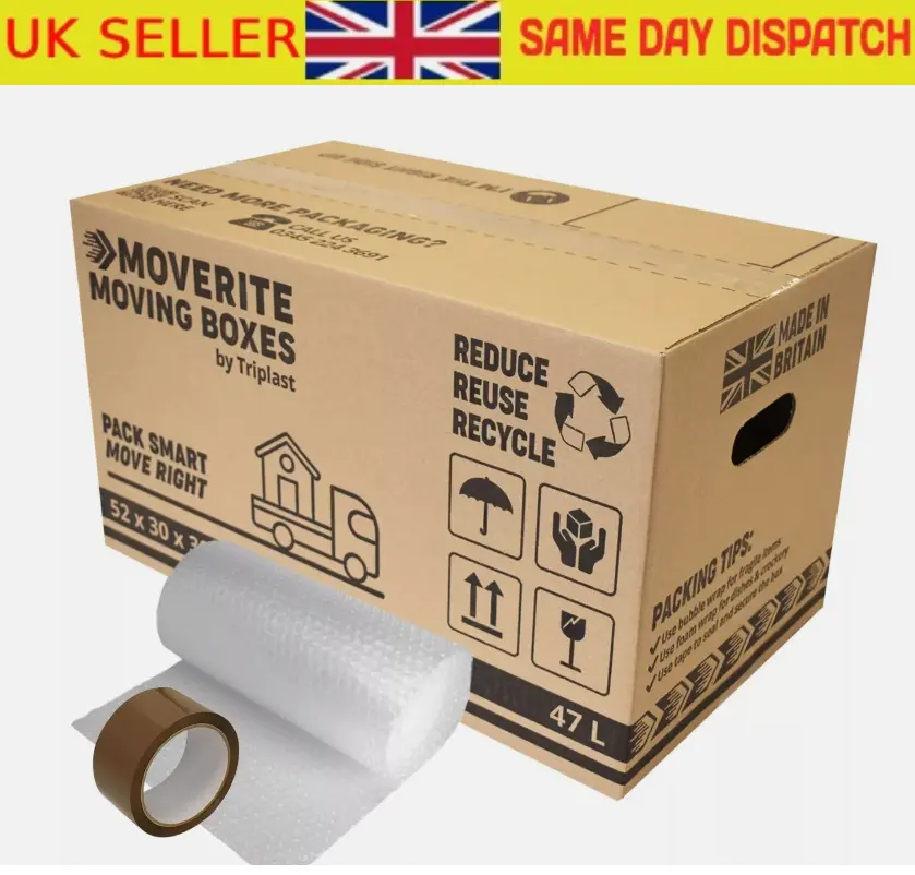 NEW 20 X-LARGE MOVING HOUSE BOXES Cardboard Box Removal Packing Boxes Handles