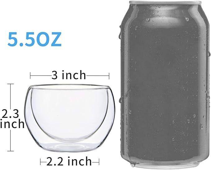 3-Pack 150ML Double Wall Thermo Insulated Glass Coffee Espresso Cups, 5 Ounce 1