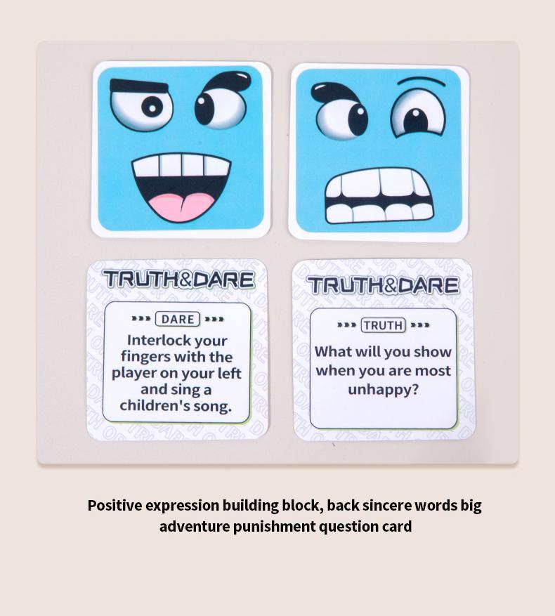 Product Introduction of Face-Changing Cube Building Blocks Wooden Expressions Matching Block  Board Games for Family Night Puzzle Games 7