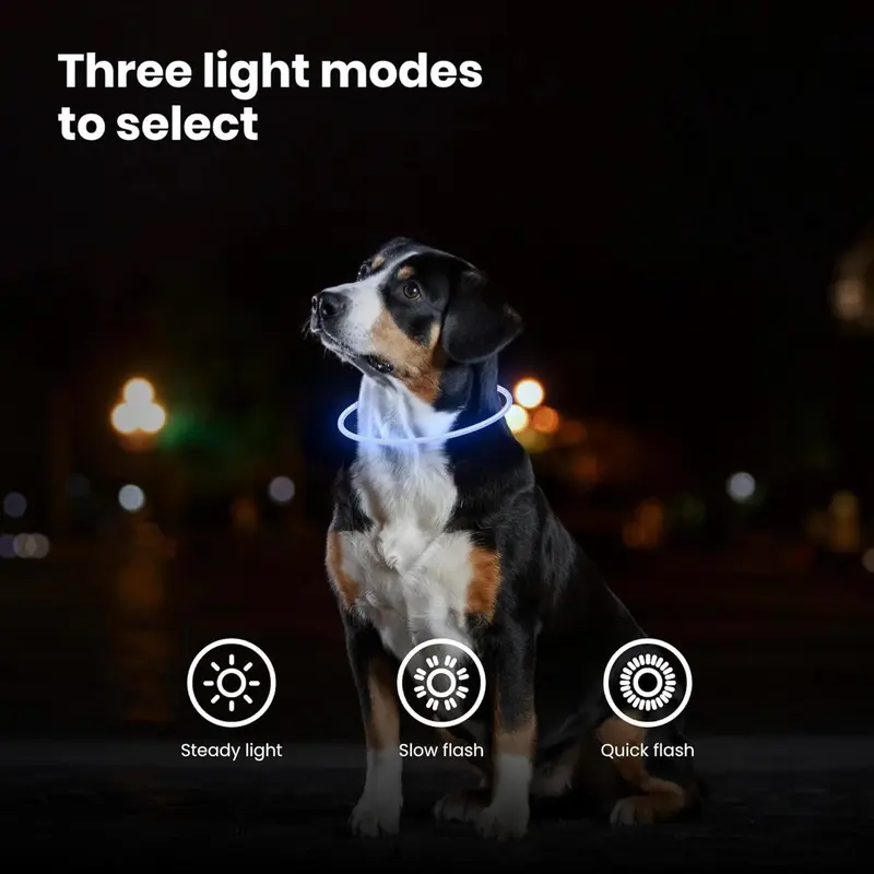 LED Collar for Dogs and Cats - 5***** Rating gray universal doggear 3