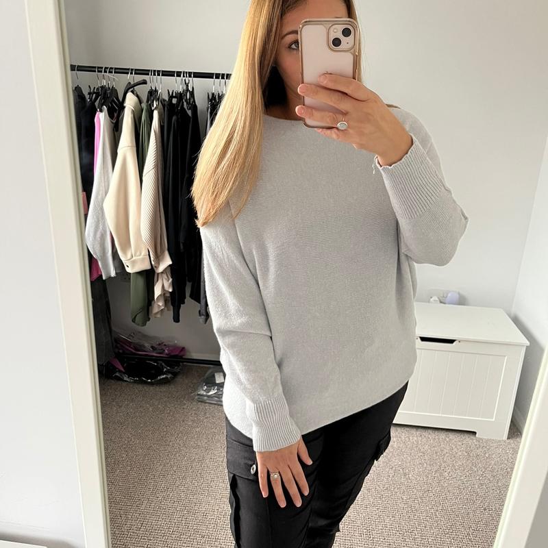 Ladies Soft Knit Batwing Jumper One Size 8-16 4