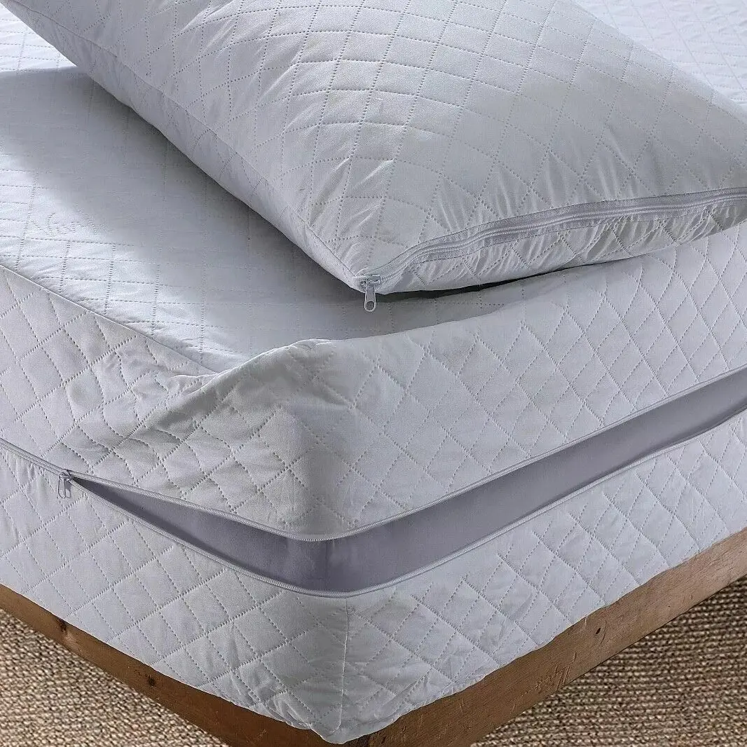 Quilted Ultrasonic Anti-Bug Mattress Protector with Zipper & Hypoallergenic Cover for Full Bed Protection | Durable, Washable, Bed Bug & Dust Mite Barrier | Soft, Breathable Comfort | Single, Double, King, Perfect for All | Easy Fit & Secure Zipped