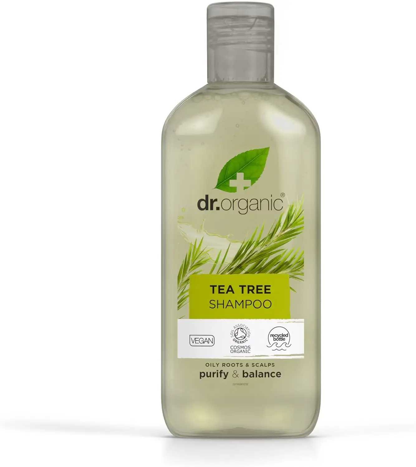 Dr Organic Tea Tree Shampoo, Purifying, Oily Roots & Scalps, Natural, Vegan, Cruelty-Free, Paraben & SLS-Free, Recyclable & Recycled Ocean Bound Plastic, Certified Organic, 265ml, Packaging may vary Cleansing Conditioner Haircare Comfort Cleanser