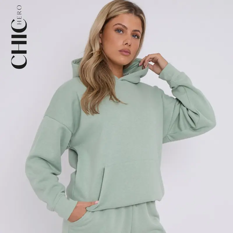 ChicHero Women Oversized Hoodie Sweatshirt Shorts Premium Oversized Fleece High Cotton Casual Comfortable Tracksuit 3