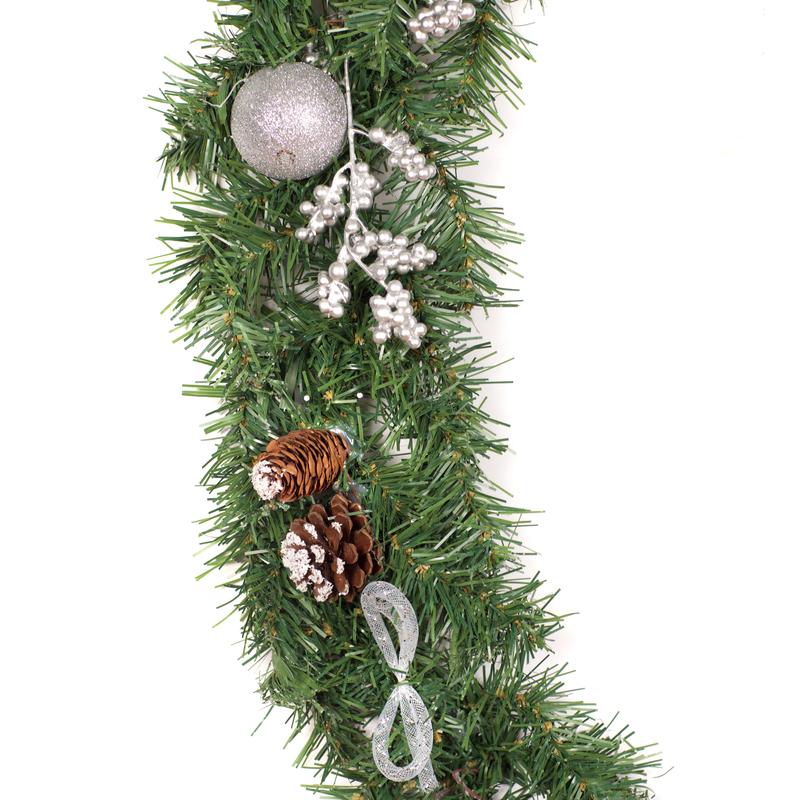 6ft - 9ft or 12ft Decorated Frozen Christmas Garland with Realistic Ice Crystals - Optional Lights 8