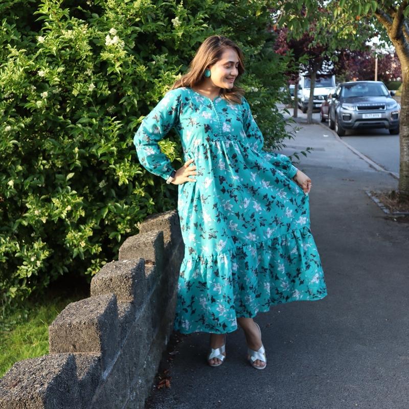 Green Floral DRESS 5