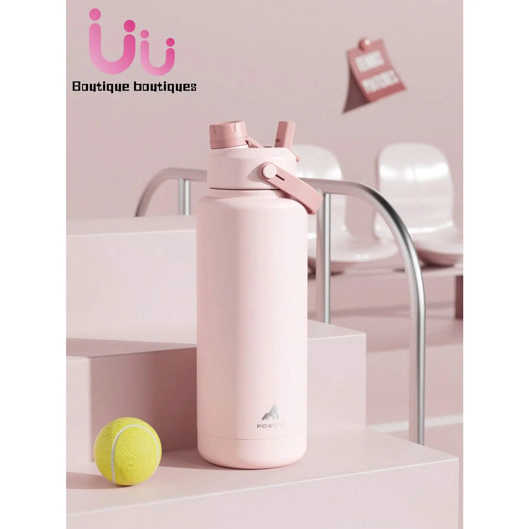 [UU] Powcan 40 Oz Insulated Water Bottle With 2-In-1 Straw And Spout Lid, Keep Cold 24H, Leak-Proof,  Double Wall Stainless Steel Water Bottle For Sports, Gym, Travel, And School(Cotton Candy) {Outdoor Products}