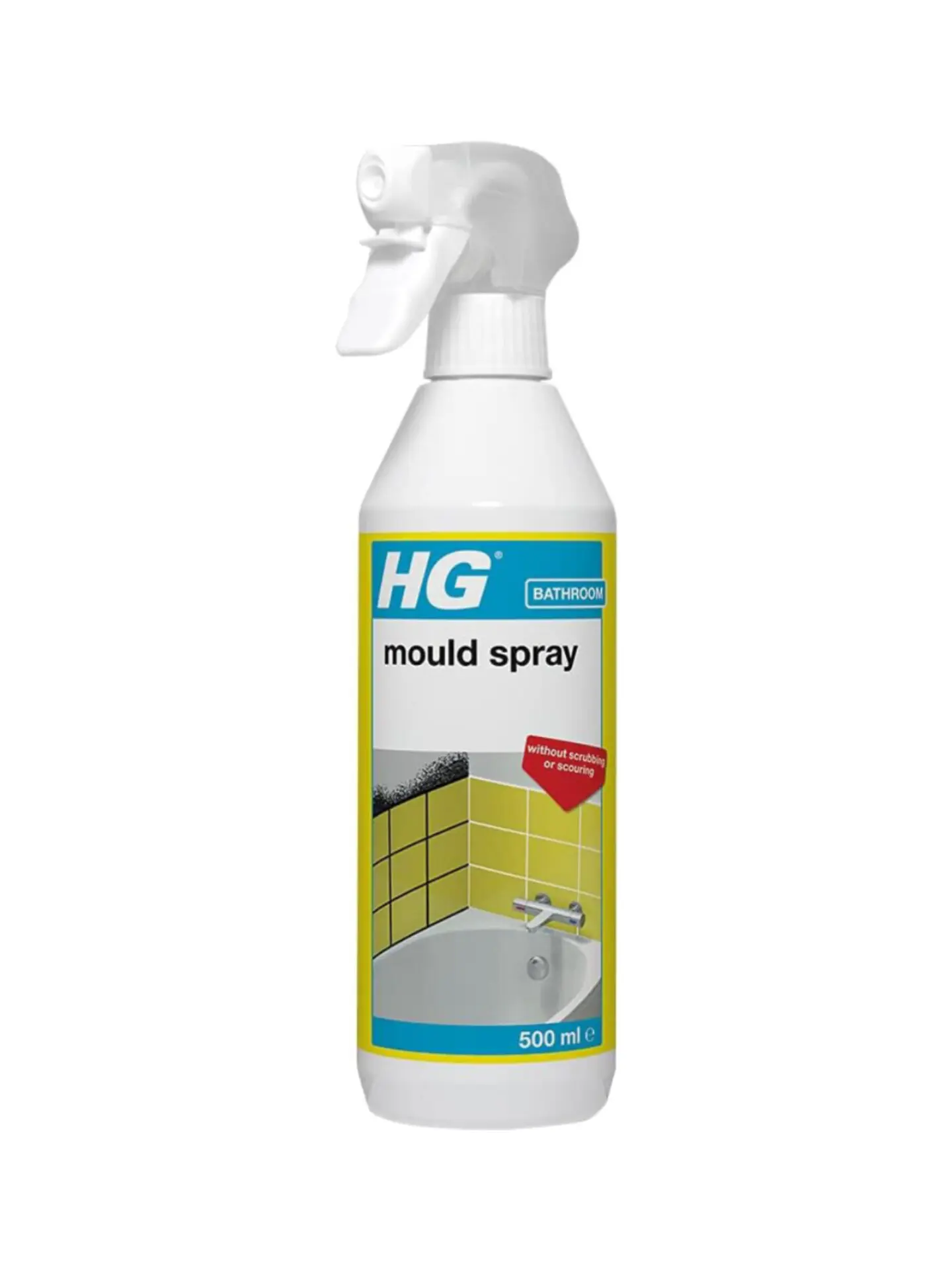 HG Mould Spray, Effective Mould Spray & Mildew Cleaner, Removes Mouldy Stains From Walls, Tiles, Silicone Seals & More - 500ml , Pack of 1
