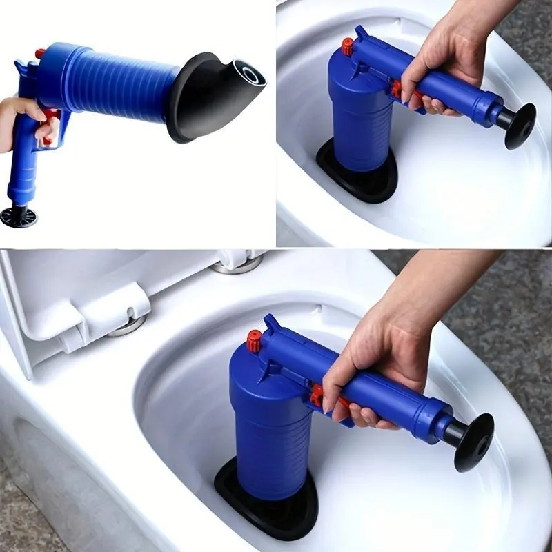 【2025】Pressure Drainage Pump with Accessories, Pneumatic Toilet Plunger, Manual Pump Cleaner, Air Pressure Drain Pump Pipe Dredge Tool for Toilet/Sink/Bathtub 2