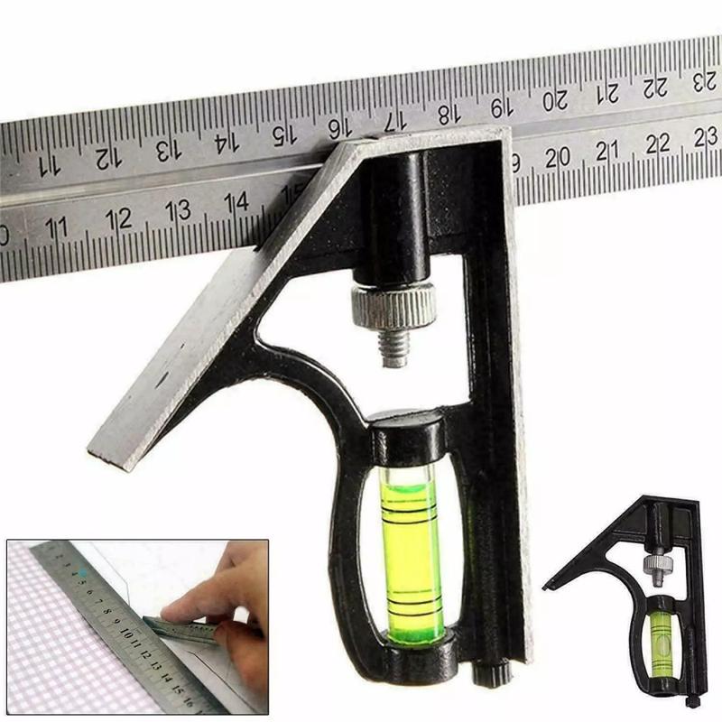 300mm (12") Adjustable Engineers Combination Try Square Set Right Angle Ruler UK 4