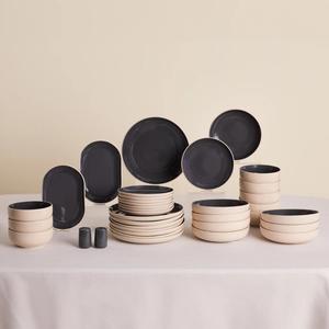 Karaca Terra 36-Piece Stoneware Dinner Set for 8 People,  Anthracite
