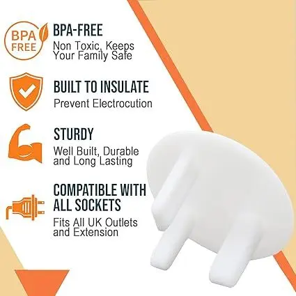 10 Pack Plug Socket Covers UK, Child Baby Plug Socket Covers for Sockets UK 2