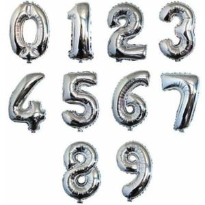 40" inch Silver Foil Number Balloons. Ribbon & Straw Free with Each Order. Any Age Happy Birthday Anniversary PROM 2024. Decor